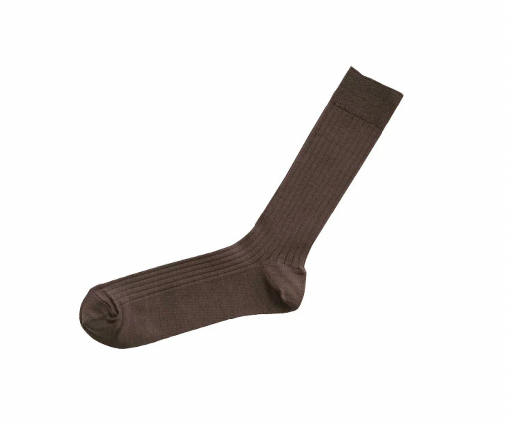 Silk Cotton Ribbed Socks