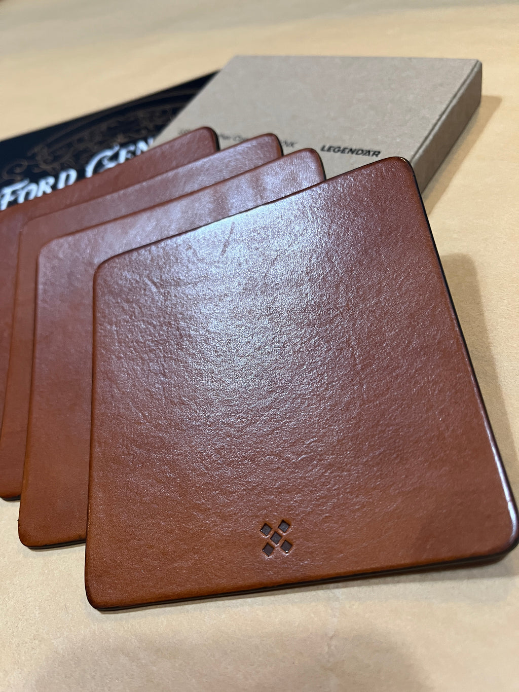 Leather Coaster Set of 4