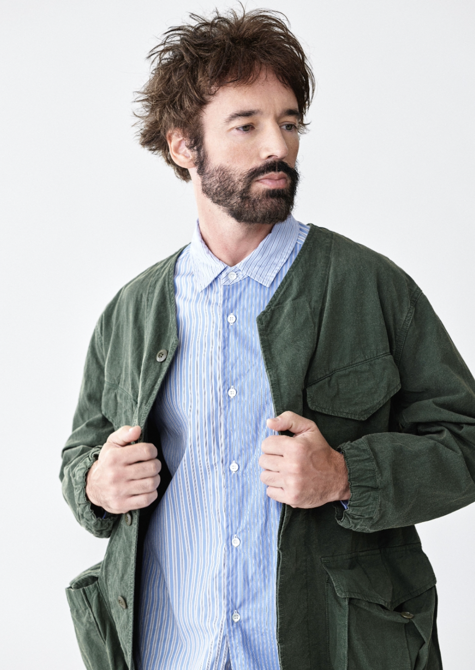 Collarless Fatigue Jacket