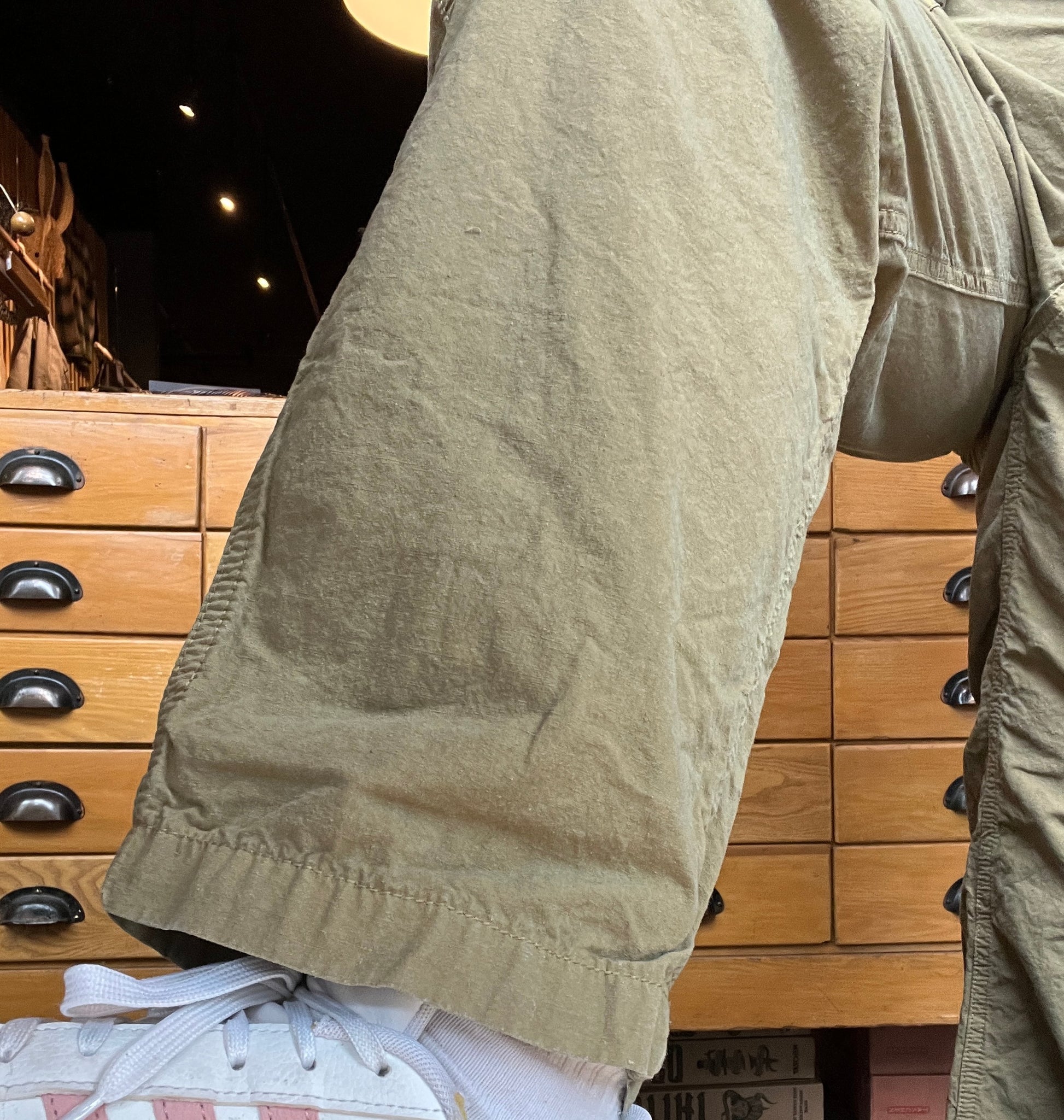 Cropped Peg Top Military Pants