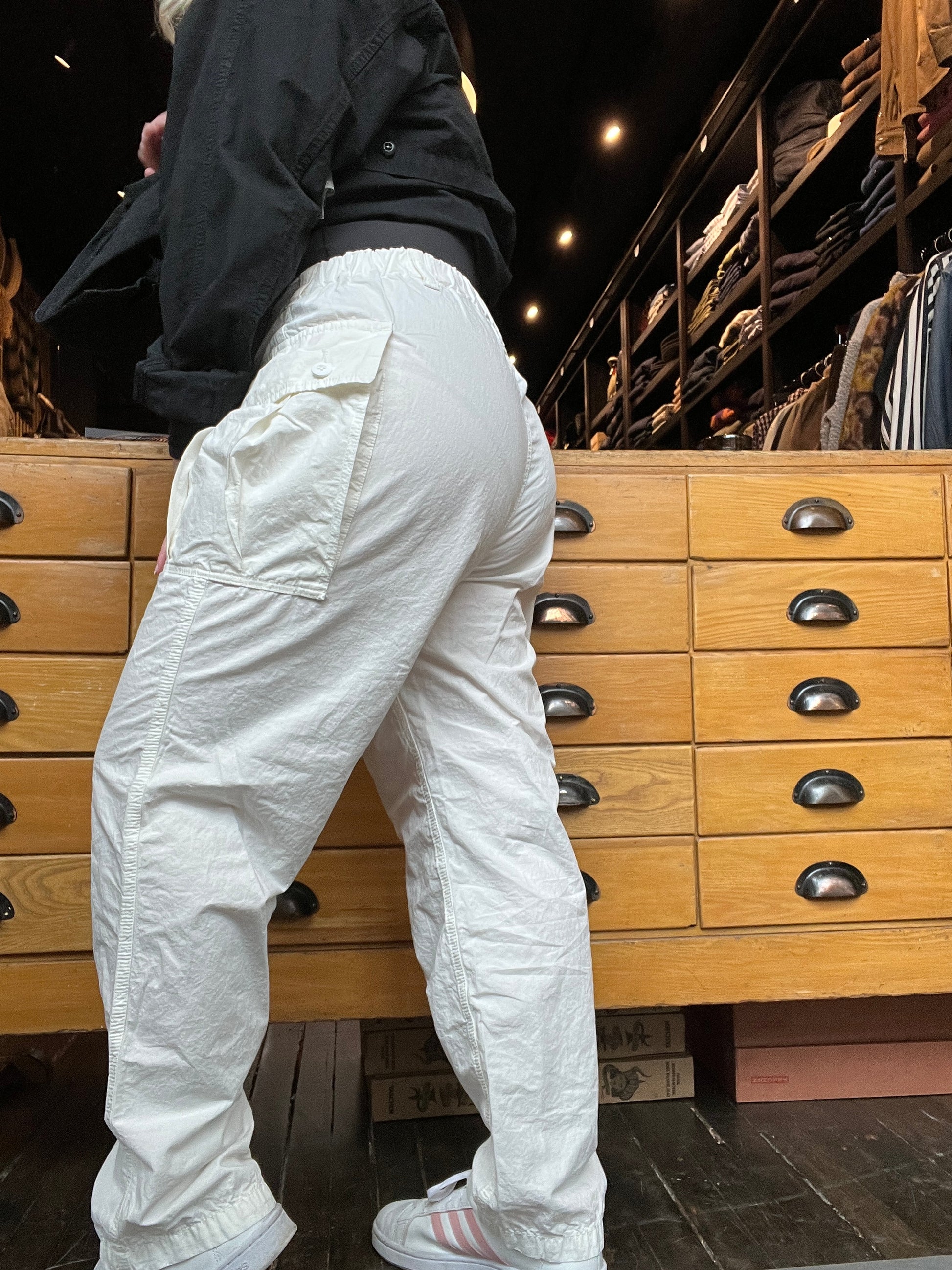 Cropped Peg Top Military Pants