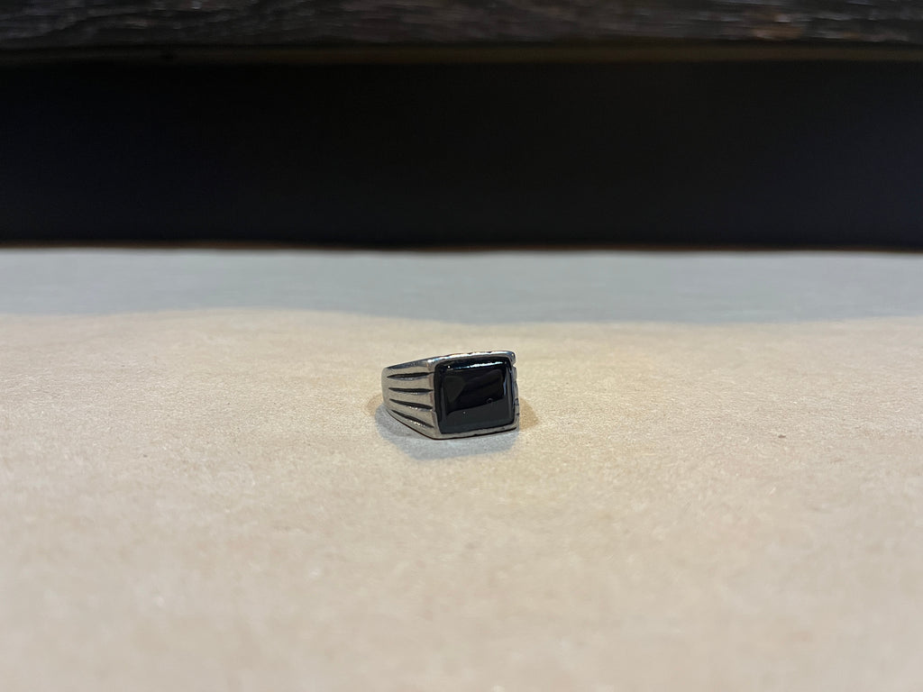B99 Bague étain Onyx