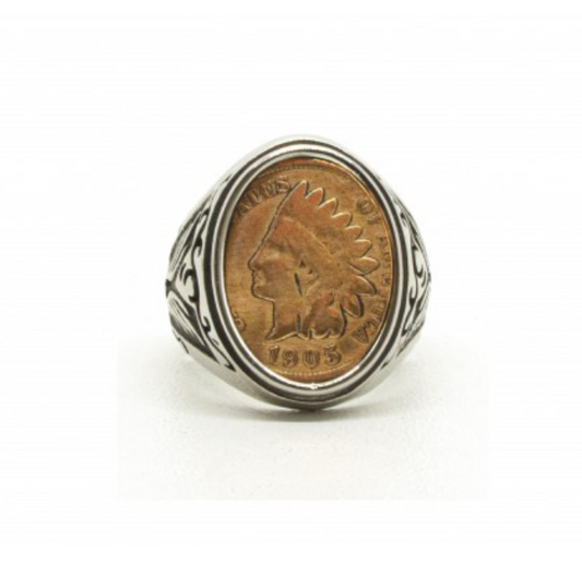 B127 Bague Chevalière "Indian Penny"