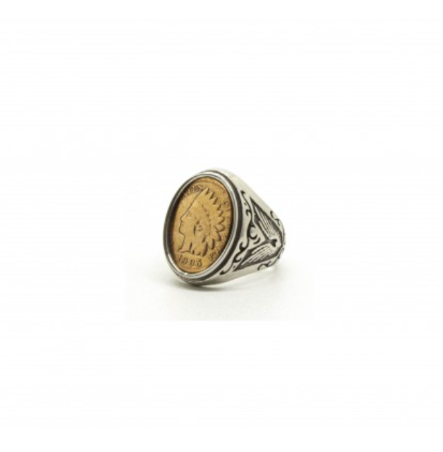 B127 Bague Chevalière "Indian Penny"