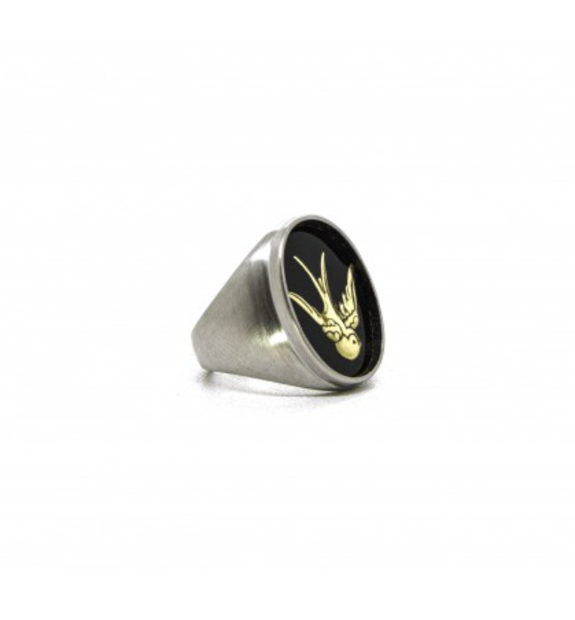 B125 Bague Chevalière "Sparrow" Laiton