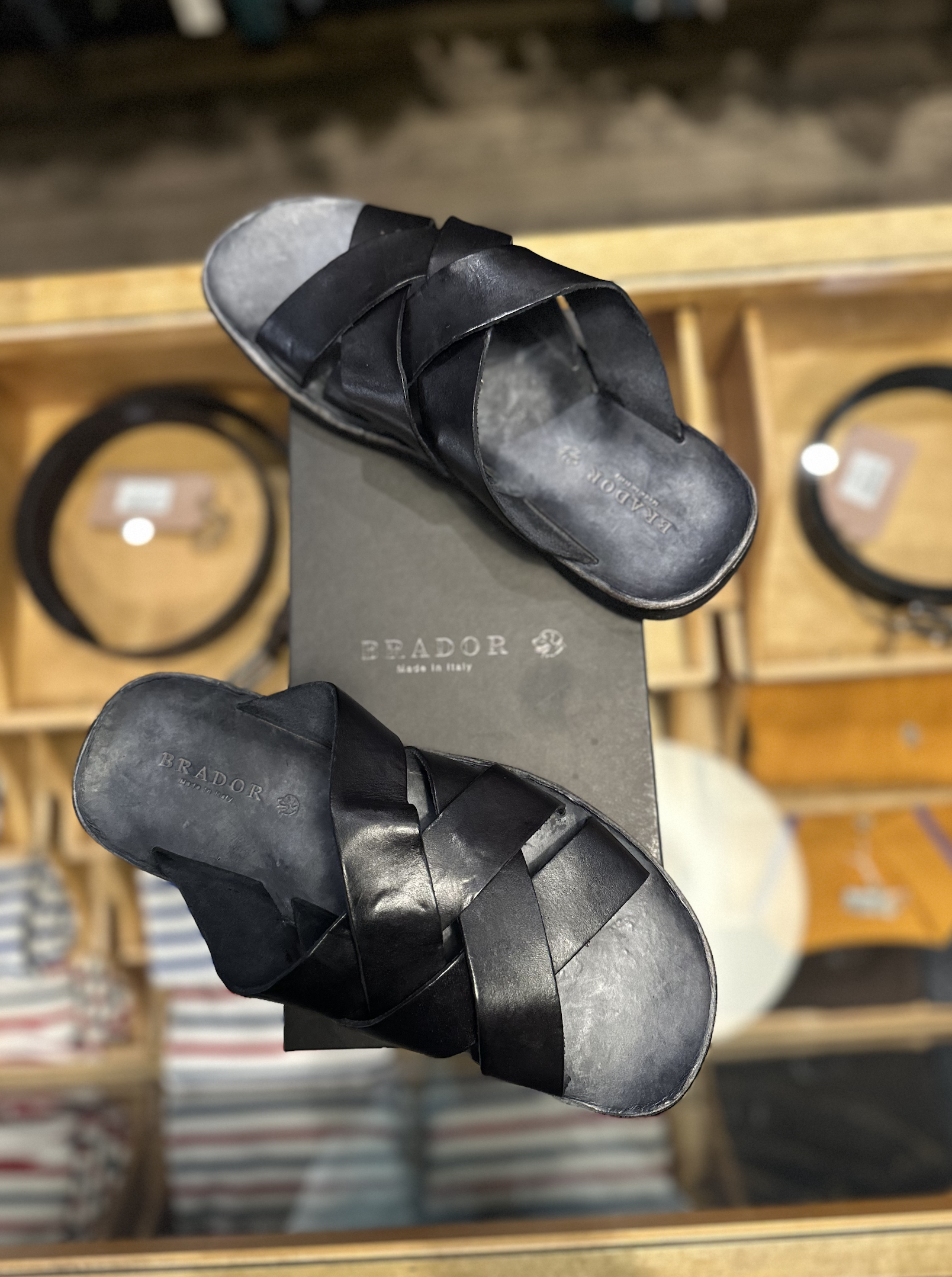 46620 Men's Upper Tcapo Nero Sandal