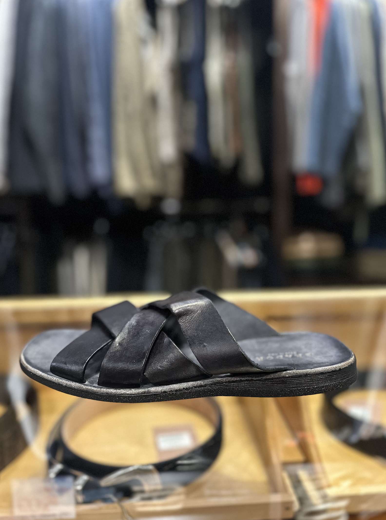 46620 Men's Upper Tcapo Nero Sandal