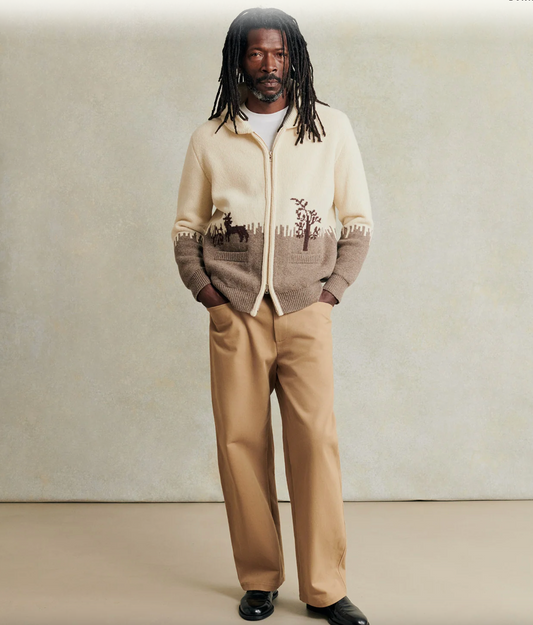 MA43 Jacquard Zipped Sweater