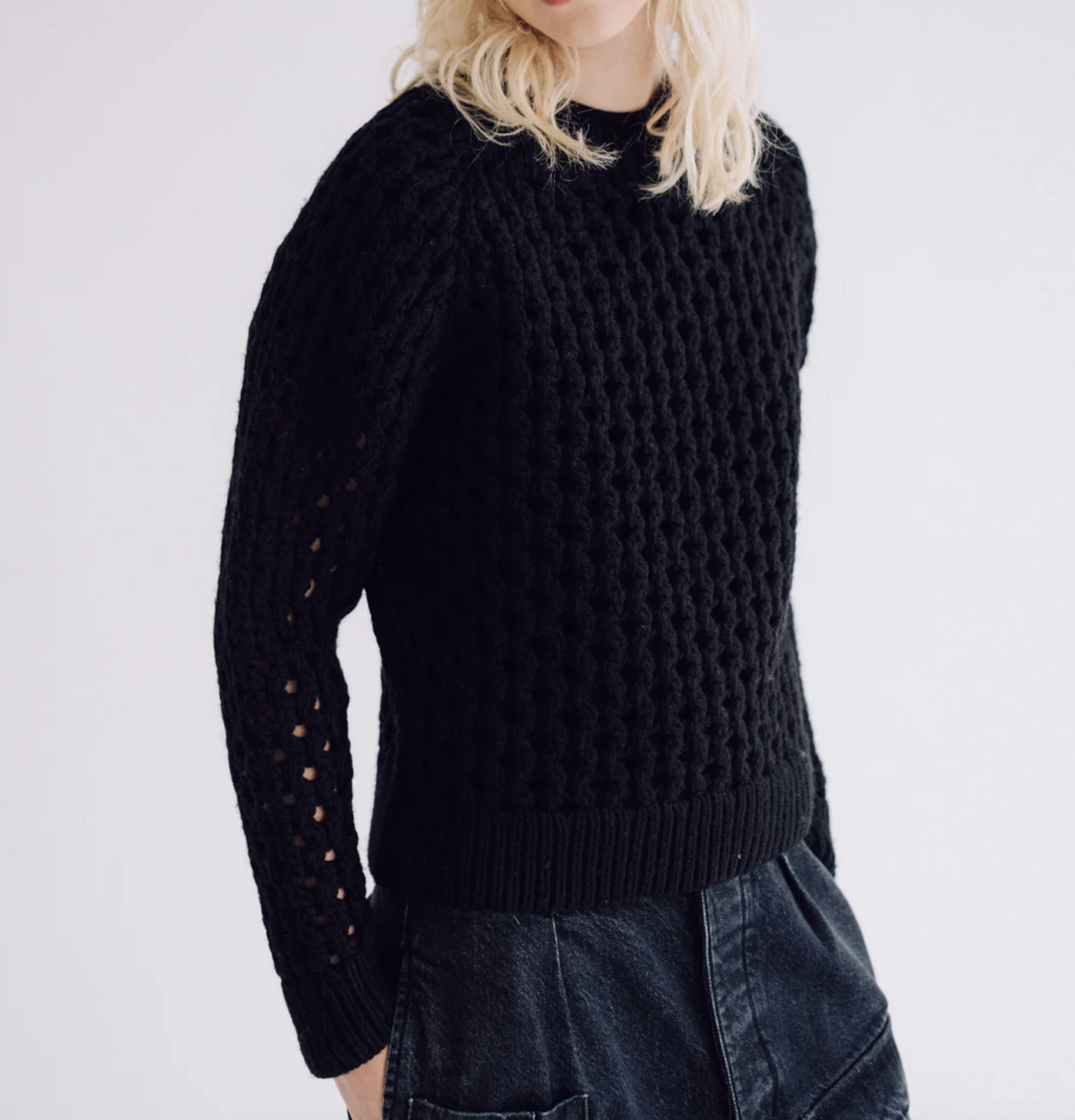 Fisherman Yarn Poesie Knit Crewneck Sweater