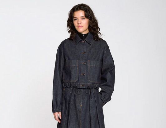 Woopsie Cropped Hemp Denim Worker Jacket