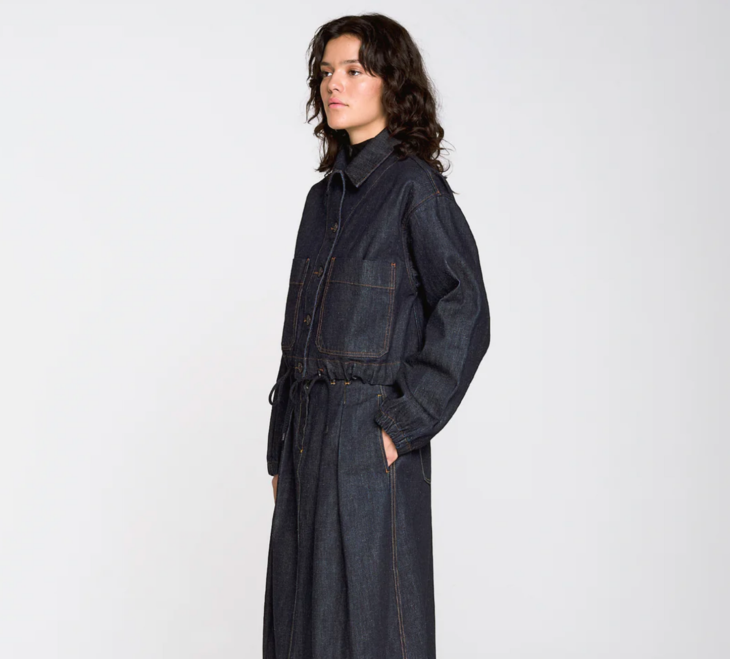 Woopsie Cropped Hemp Denim Worker Jacket
