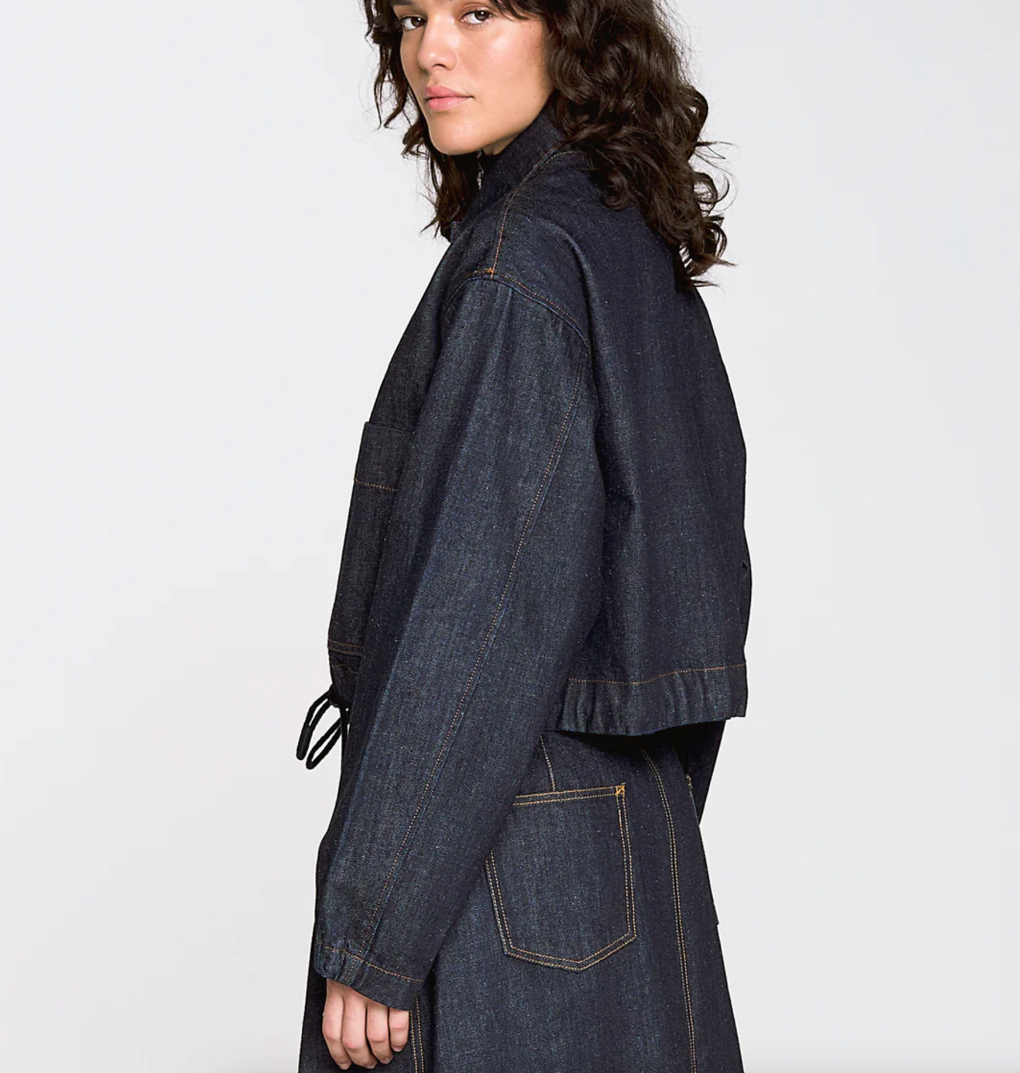 Woopsie Cropped Hemp Denim Worker Jacket