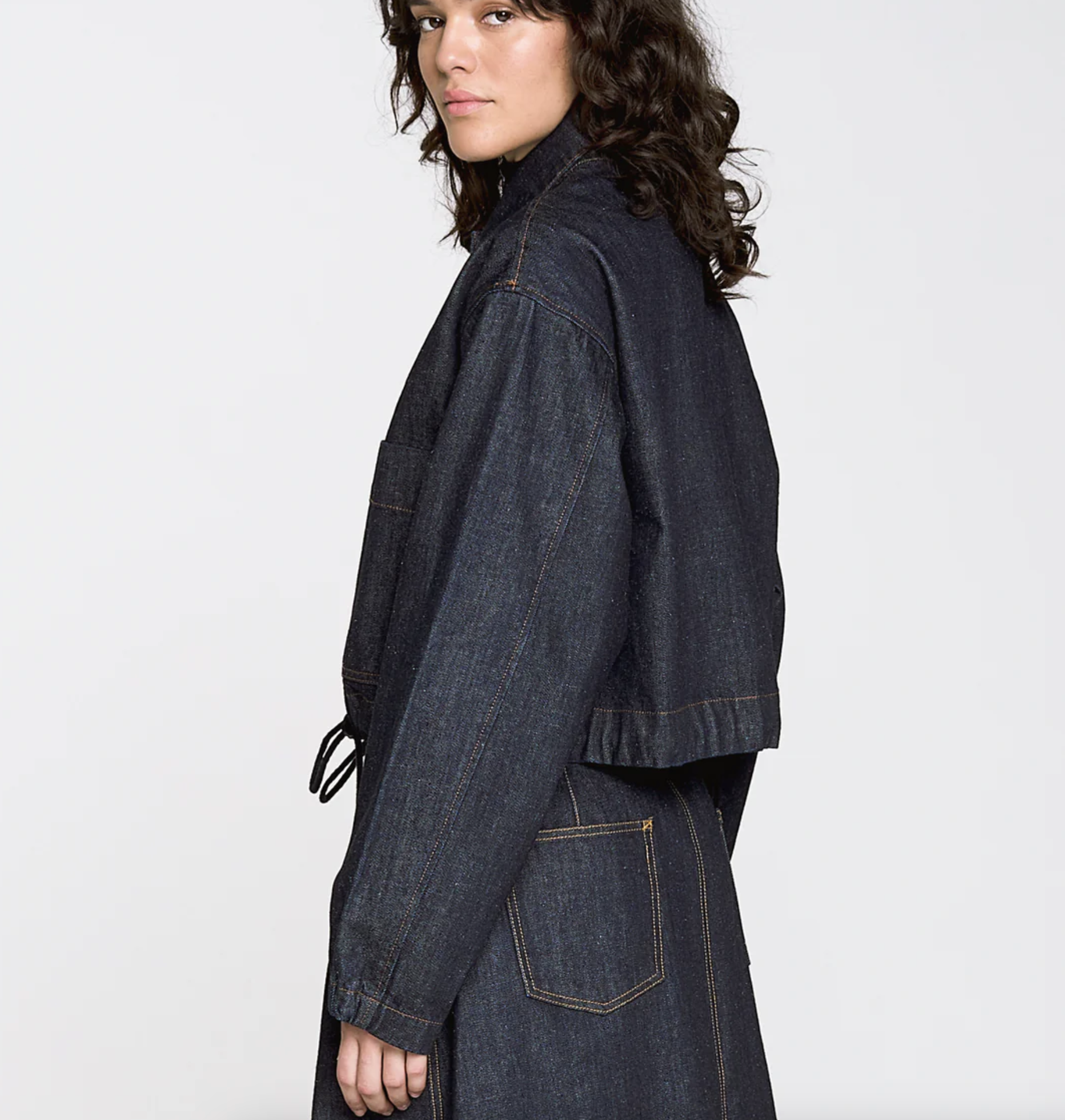 Woopsie Cropped Hemp Denim Worker Jacket