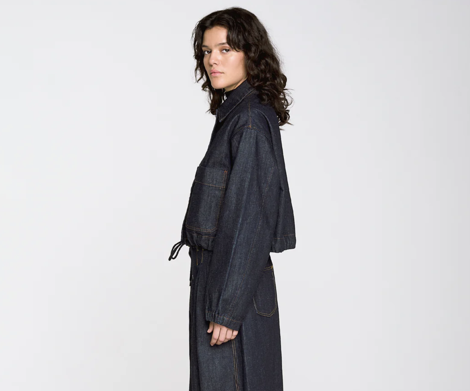 Woopsie Cropped Hemp Denim Worker Jacket