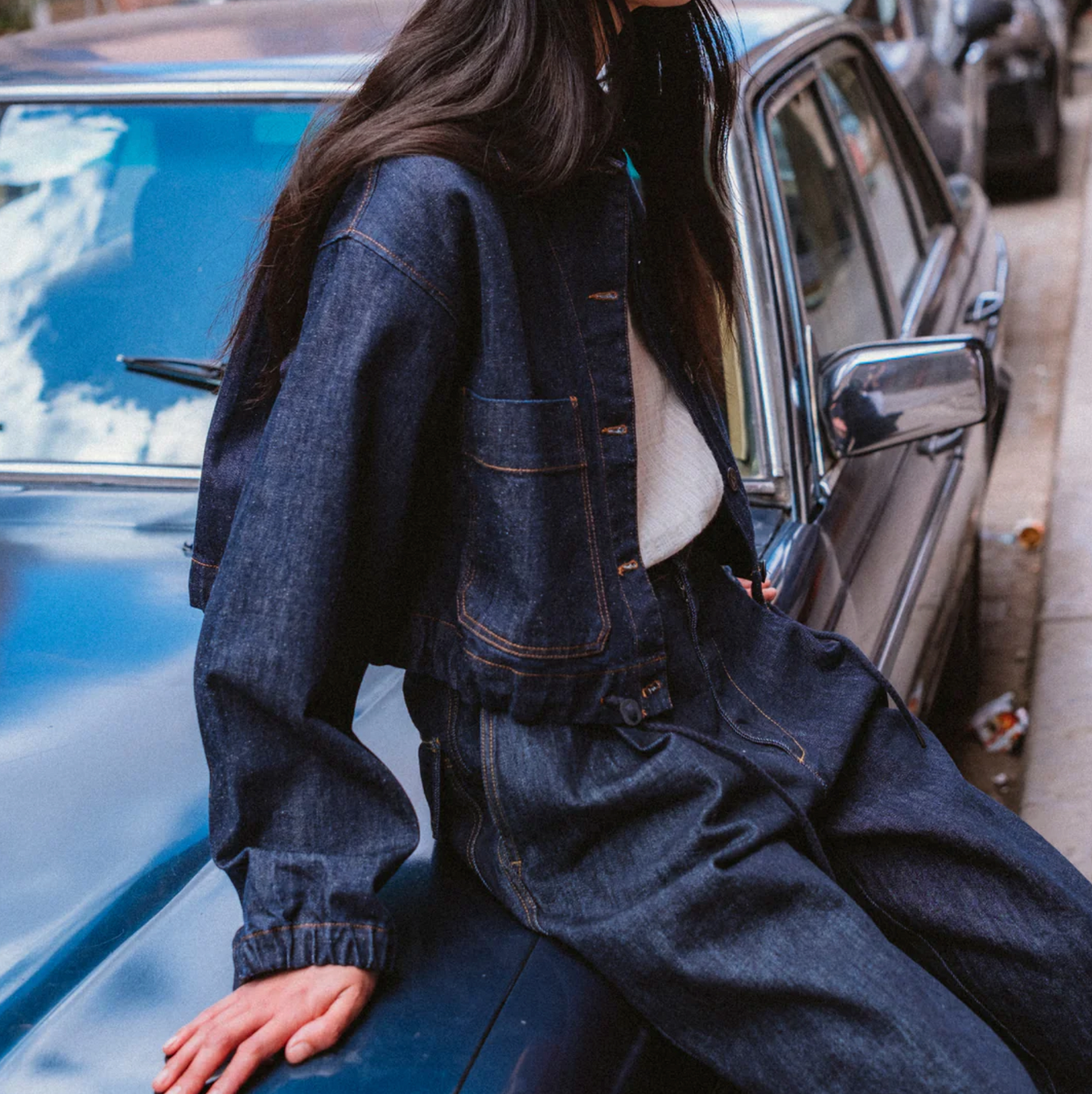 Woopsie Cropped Hemp Denim Worker Jacket