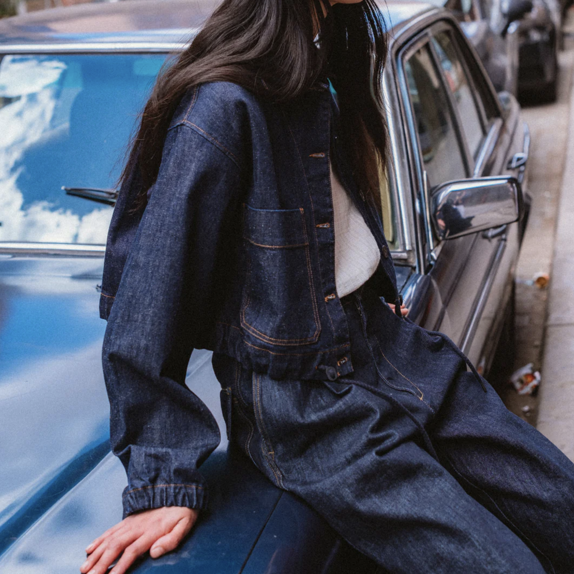 Woopsie Cropped Hemp Denim Worker Jacket