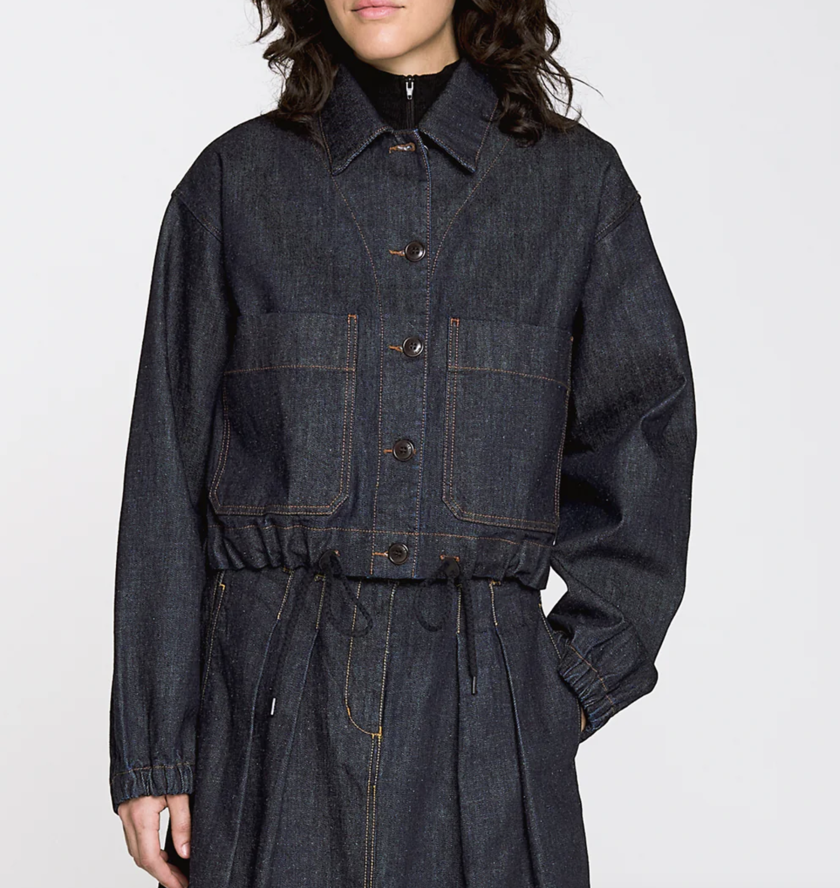 Woopsie Cropped Hemp Denim Worker Jacket