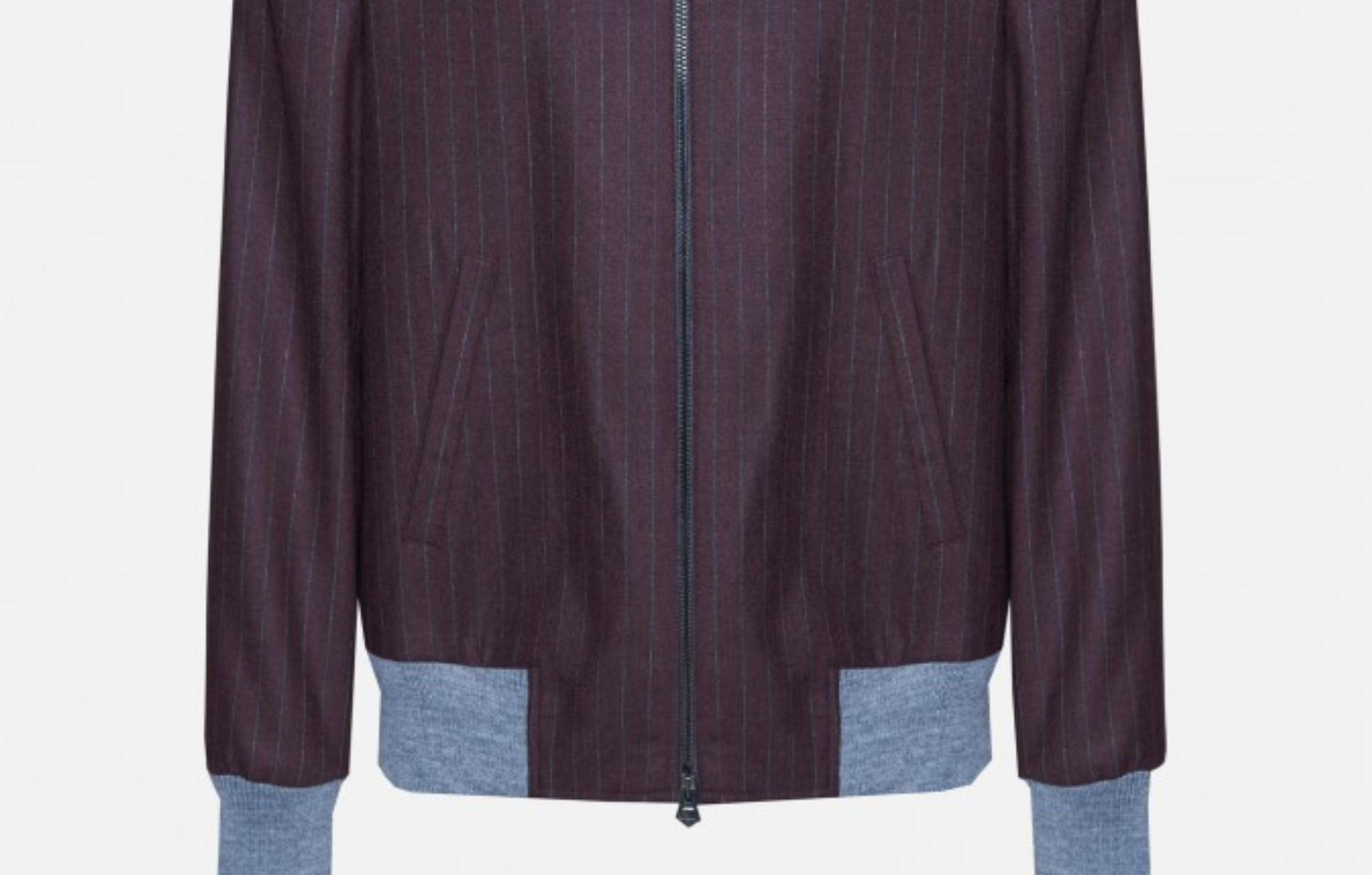 Wool Pinstripe Bomber Jacket