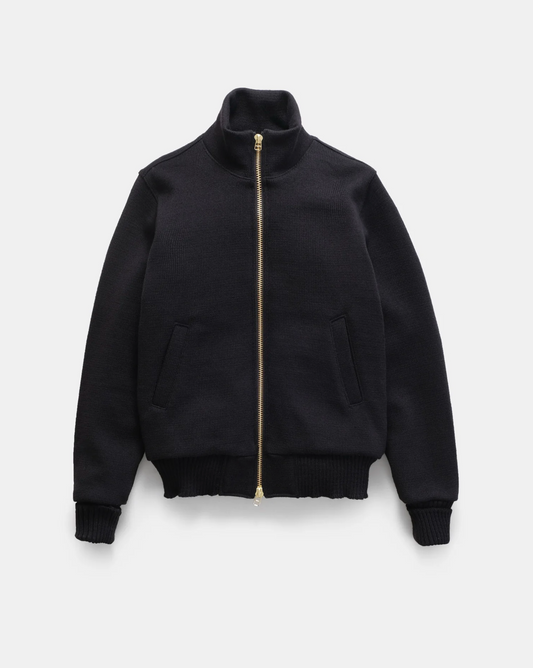 Full Zip Wool Moto Sweater