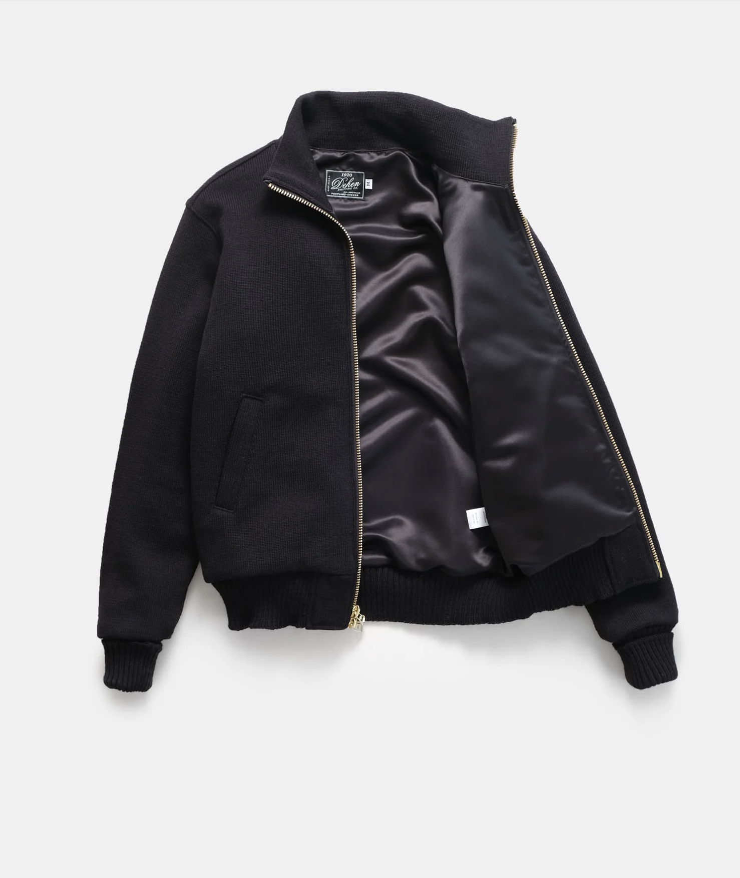 Full Zip Wool Moto Sweater