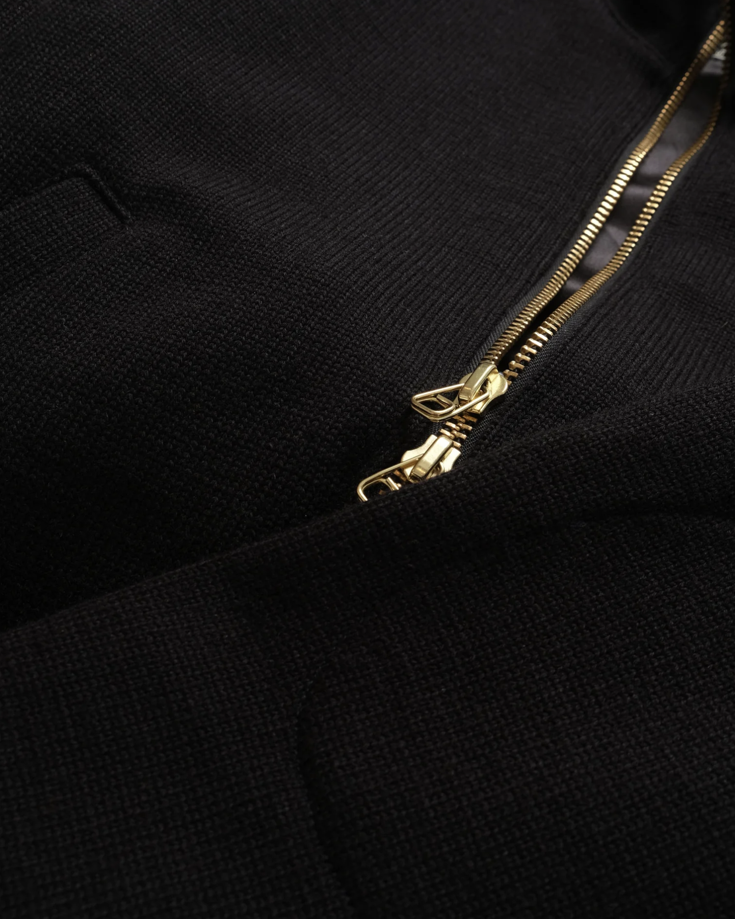 Full Zip Wool Moto Sweater