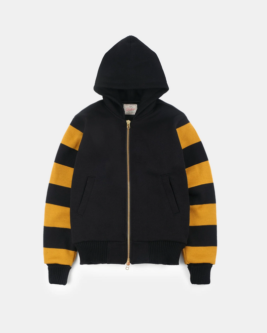 Full Throttle Striped Moto Wool Hoodie